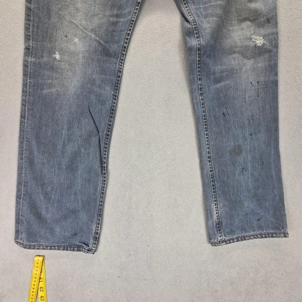 Diesel Jeans Mens 33x32 Blue Iakop Regular Slim Tapered Button Fly Italy 0804J
